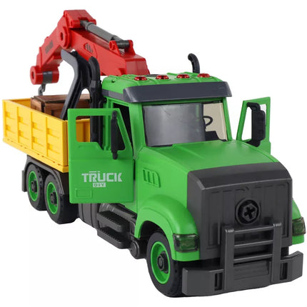 Sunkvežimis su kranu ir atsuktuvu