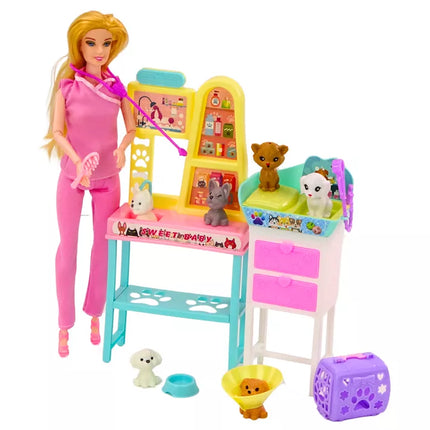 Veterinarijos lėlių rinkinys su gyvūnais