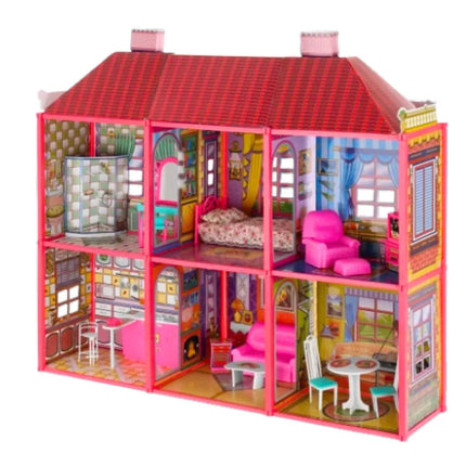 Didelis lėlių namelis su baldais ir aksesuarais