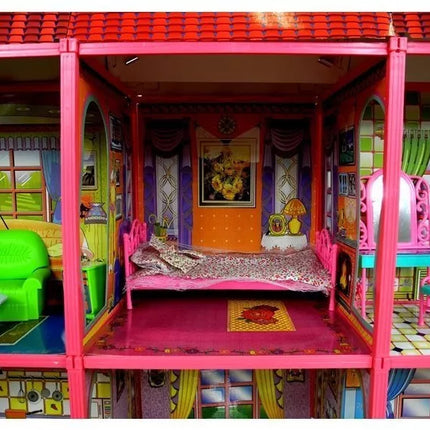 Didelis lėlių namelis su baldais ir aksesuarais