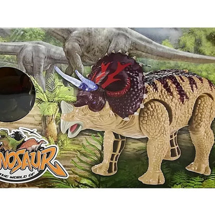 Žalias baterijomis valdomas Triceratops dinozauras su garso efektu
