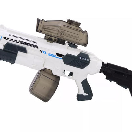 Baltas automatinis vandens šautuvas su baterija