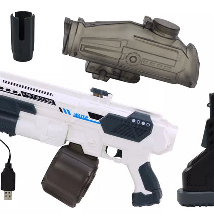 Baltas automatinis vandens šautuvas su baterija