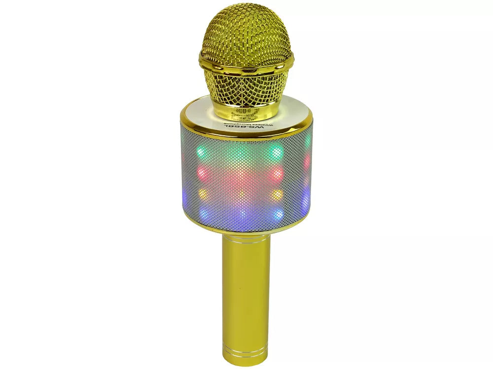 Auksinis belaidis mikrofonas su įrašymo funkcija