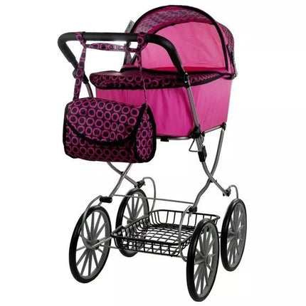 Alice Retro lėlių vežimėlis su giliu krepšiu