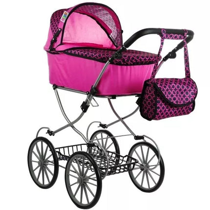Alice Retro lėlių vežimėlis su giliu krepšiu