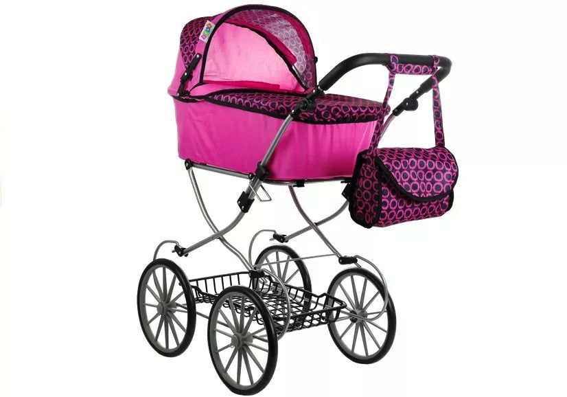 Alice Retro lėlių vežimėlis su giliu krepšiu