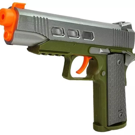 Žalias policijos rinkinys su šautuvu ir priedais