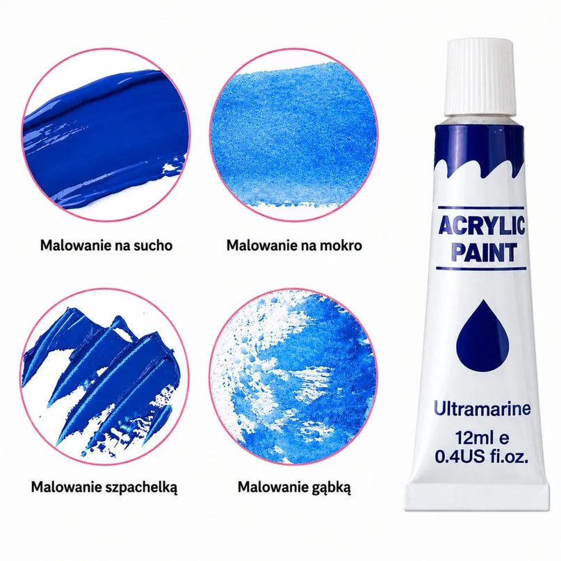 Akriliniai dažai – 24 spalvos
