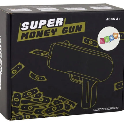 Auksinė Money Gun pinigų šaudyklė – su banknotais