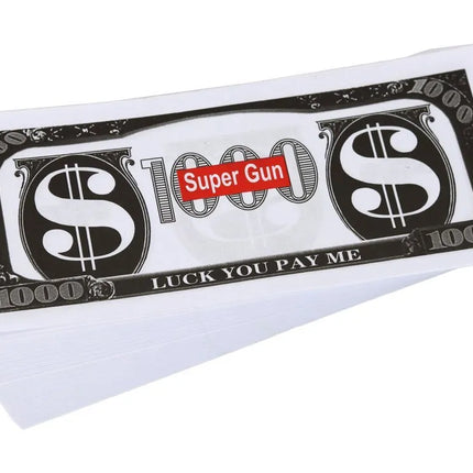 Auksinė Money Gun pinigų šaudyklė – su banknotais
