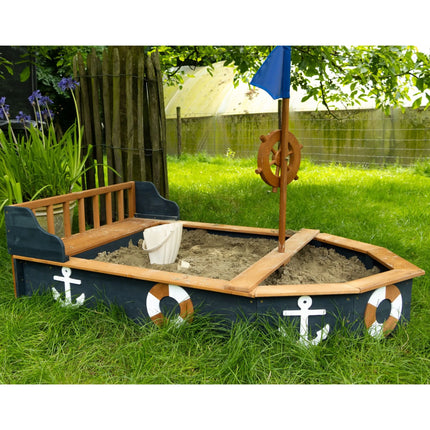 AXI Doris Boat medinė laivo formos smėlio dėžė
