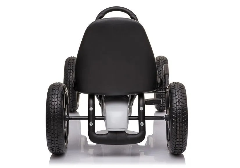 Baltai juodas Mercedes pedalinis gokartas