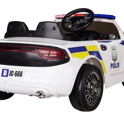 Baltas policijos elektromobilis vaikams