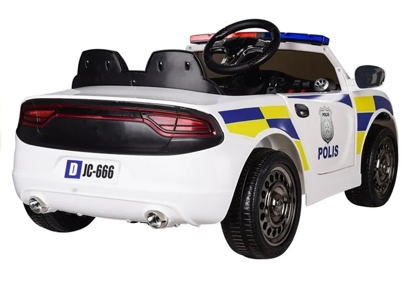 Baltas policijos elektromobilis vaikams
