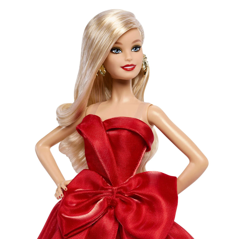BARBIE HOLIDAY kolekcinė lėlė raudona suknele (JJX65)