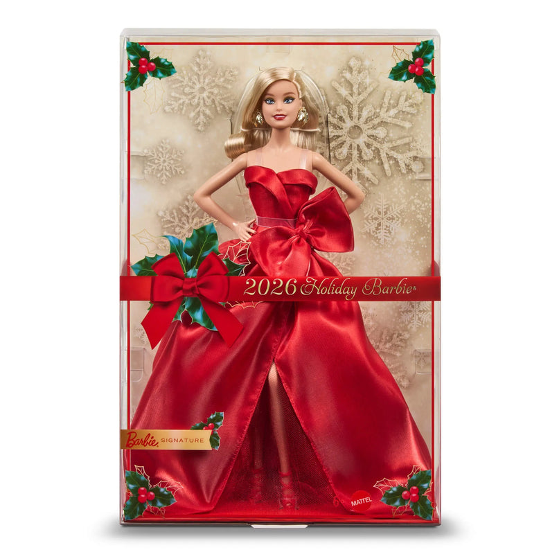 BARBIE HOLIDAY kolekcinė lėlė raudona suknele (JJX65)