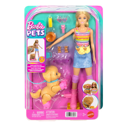 BARBIE SKATE N RUN šviesiaplaukės lėlės su riedučiais rinkinys (JMJ44)