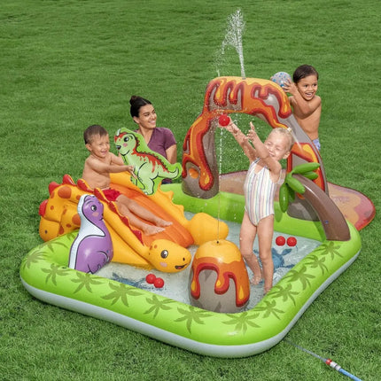 Bestway dinozaurų ir ugnikalnių motyvų vandens žaidimų aikštelė
