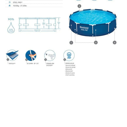 Bestway rėminis baseinas 305×76 4678 l