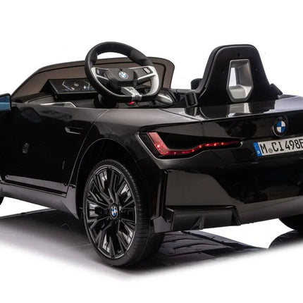 BMW i4 4×4 JE1009 juodas akumuliatorinis automobilis vaikams