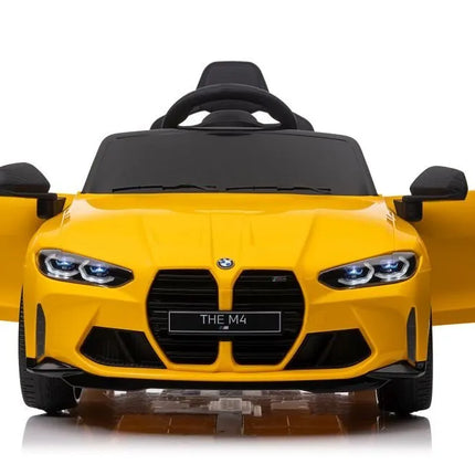 BMW M4 SX2418 akumuliatorinis automobilis vaikams – geltonas