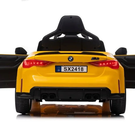 BMW M4 SX2418 akumuliatorinis automobilis vaikams – geltonas