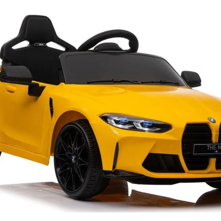 BMW M4 SX2418 akumuliatorinis automobilis vaikams – geltonas