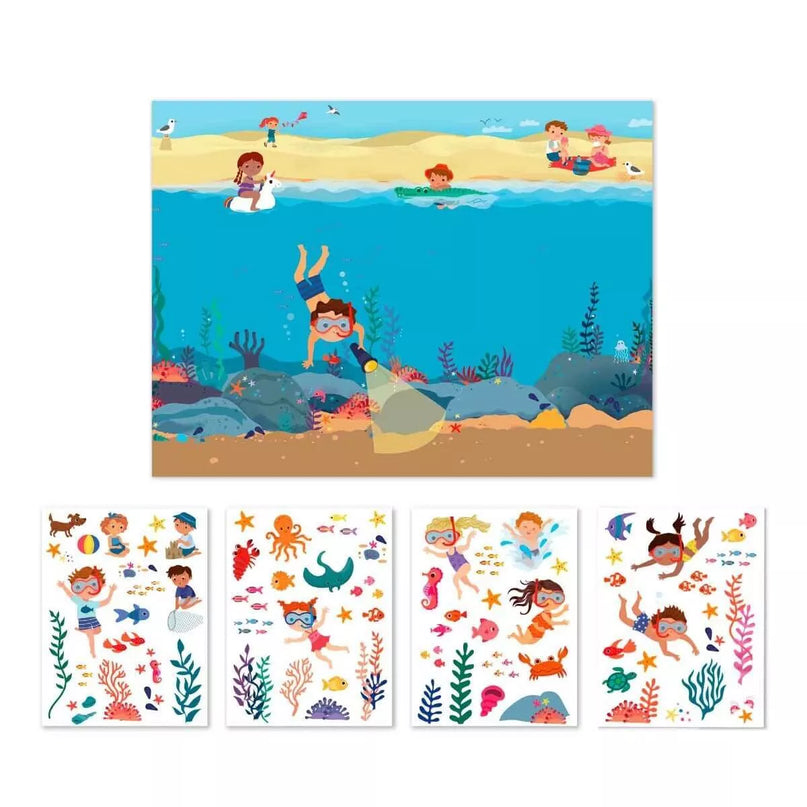 Lipdukų žaidimas su plakatu – Vandenynas