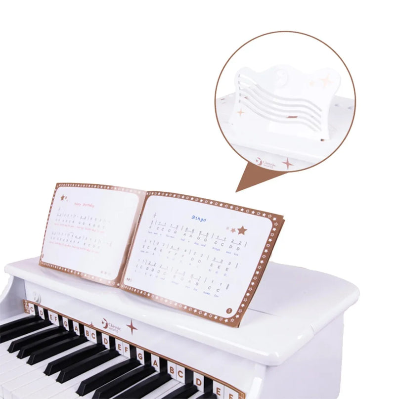 Classic World baltas elektroninis fortepionas su stovu