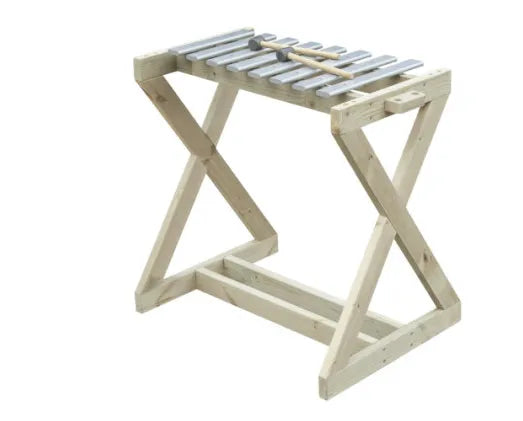 Classic World lauko metalofonas XXL su mediniu stovu ir 2 lazdelėmis