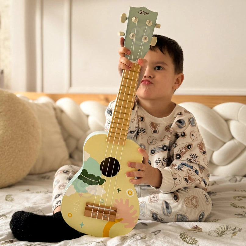 CLASSIC WORLD medinė ukulelė-gitarėlė vaikams (mėlyna)