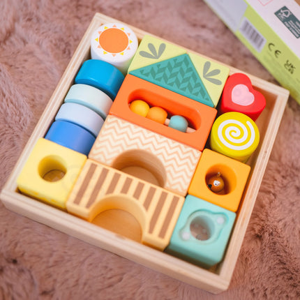 Classic World Montessori sensorinės kaladėlės 7in1 – 14 el.
