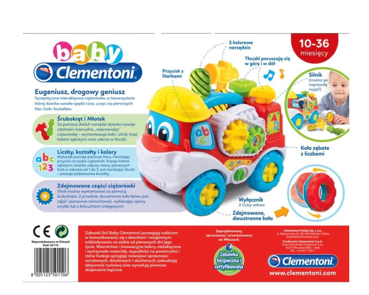 Clementoni „Eugenius – kelio genijus“ interaktyvus sunkvežimis su įrankiais