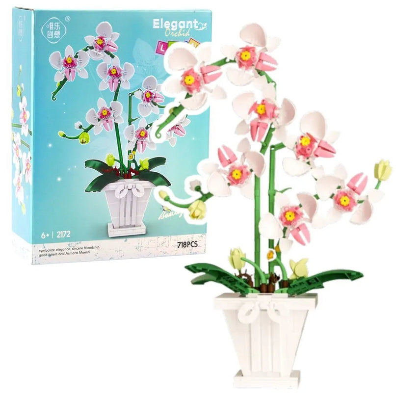 Dekoratyvinis konstruktorius – elegantiška orchidėja, 718 detalių