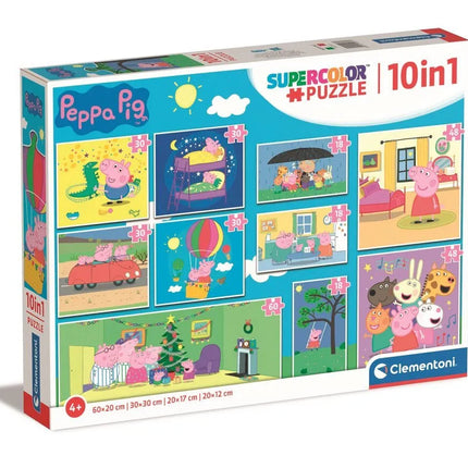Dėlionės 10in1 „Peppa“ – Super Spalvos