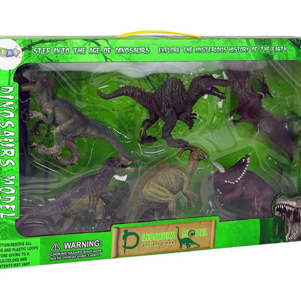 Didelis dinozaurų rinkinys – 6 guminės figūrėlės, realistiškos