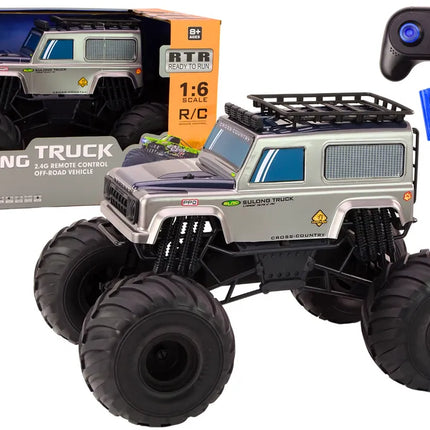 Didelis RC bekelės visureigis 1:6 su guminiais ratais, garsais ir 2.4G valdymu