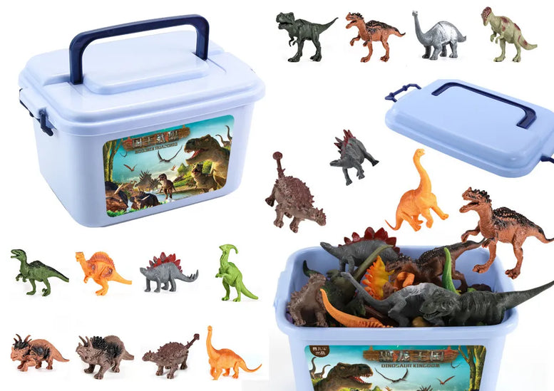 Dinozaurų figūrėlių rinkinys – 46 elementai, parkas, kiaušiniai, aplinkos detalės