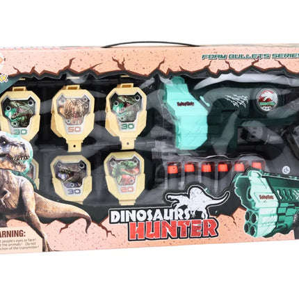 Dinozaurų šaudymo rinkinys su taikiniu