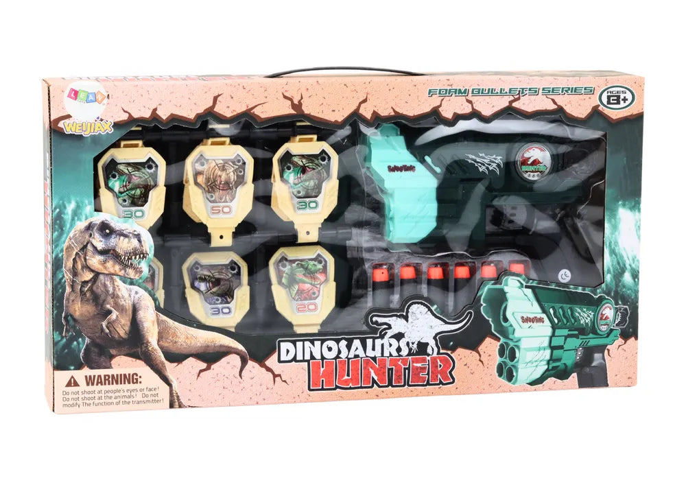 Dinozaurų šaudymo rinkinys su taikiniu