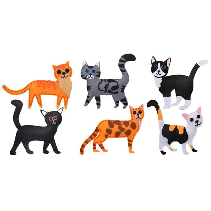 DIY Catties siuvimo rinkinys vaikams – 6 veltinio kačiukai