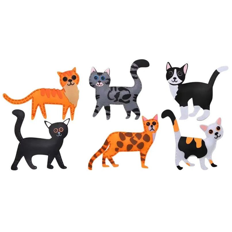 DIY Catties siuvimo rinkinys vaikams – 6 veltinio kačiukai