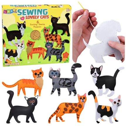 DIY Catties siuvimo rinkinys vaikams – 6 veltinio kačiukai