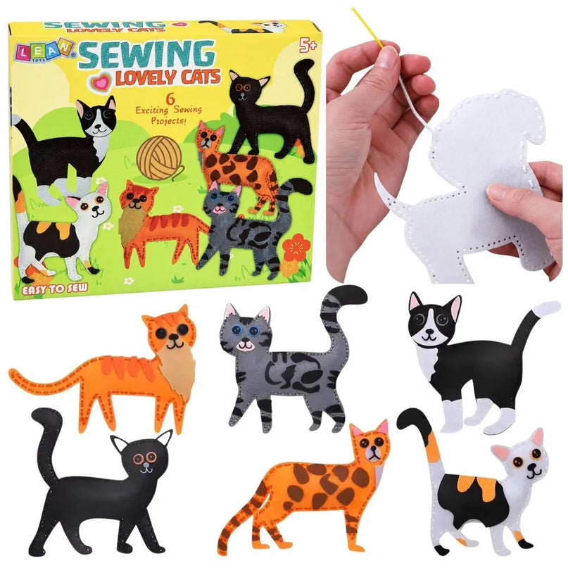 DIY Catties siuvimo rinkinys vaikams – 6 veltinio kačiukai