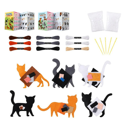 DIY Catties siuvimo rinkinys vaikams – 6 veltinio kačiukai