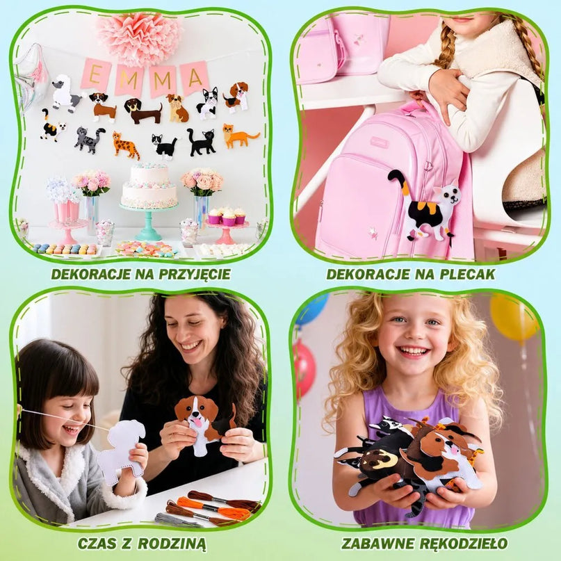 DIY Catties siuvimo rinkinys vaikams – 6 veltinio kačiukai