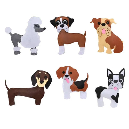 DIY Dogs siuvimo rinkinys vaikams – 6 veltinio šuniukai