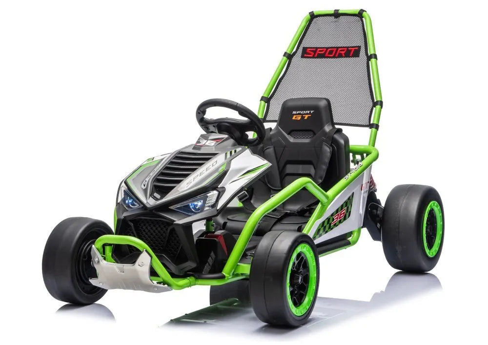 DM‑107 – 24V 7Ah – 2×200W „Mute Motor“ – DRIFT – Žalias