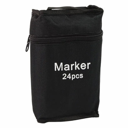 Dvipusiai alkoholio pagrindo markeriai – 24 vnt., Pro Touch + dėklas